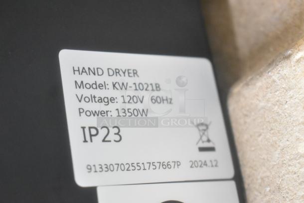 BRAND NEW Lavex KW-1021B Black Stainless Steel Automatic Hand Dryer, 1350W, 120V, minor scratch and dent.