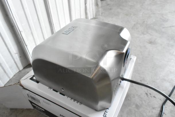 Lavex Pro Satin Stainless Steel Automatic Hand Dryer with HEPA, 110/120V, 1,800W, model 158LAVPHDS, new condition.