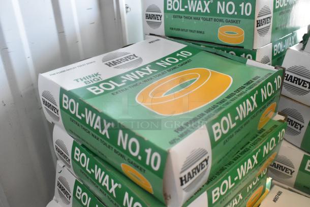 7 new Harvey by Oatey 007400 Bol-Wax No. 10 extra thick wax gaskets in boxes, 3"/4" size, scratch and dent condition.