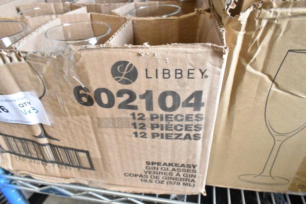 Box of Libbey 602104 Speakeasy 19.5 oz customizable gin glasses, 12 pieces, brand new condition.