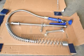 BRAND NEW 750PRAXF Waterloo 1.15 GPM pre-rinse assembly with riser, hose, spray valve; scratch and dent condition.