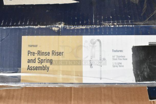 BRAND NEW SCRATCH AND DENT 750PRAXF Waterloo Pre-Rinse Assembly, 44" Steel Hose, 1.15 GPM Spray Valve, features riser.