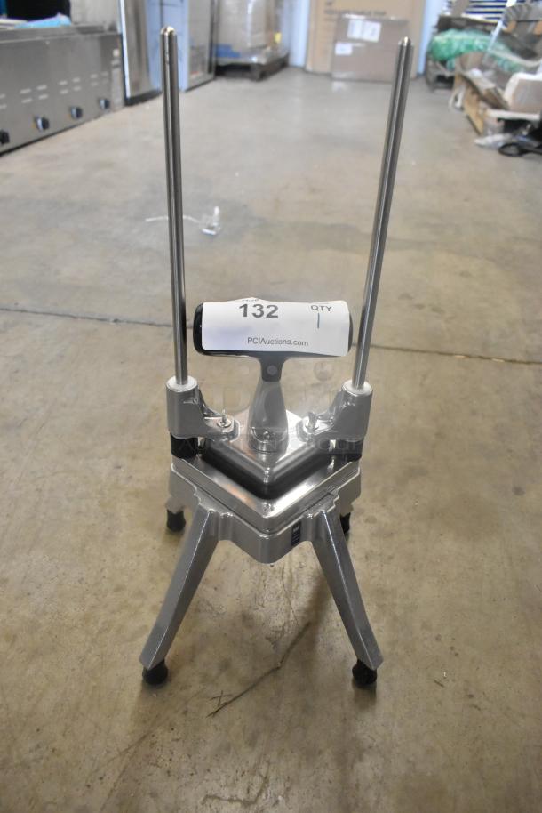 BRAND NEW SCRATCH AND DENT! Choice 40750D 1/2" Vegetable Dicer, metal frame, four legs, slight marks visible.
