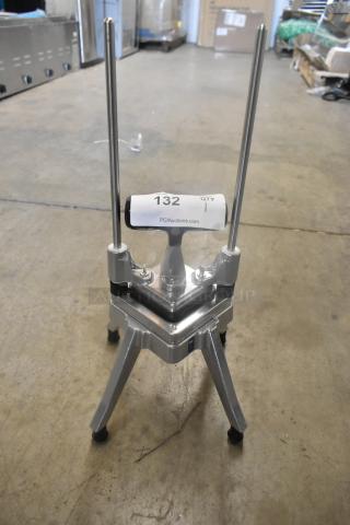 BRAND NEW SCRATCH AND DENT! Choice 40750D 1/2" Vegetable Dicer, metal frame, four legs, slight marks visible.
