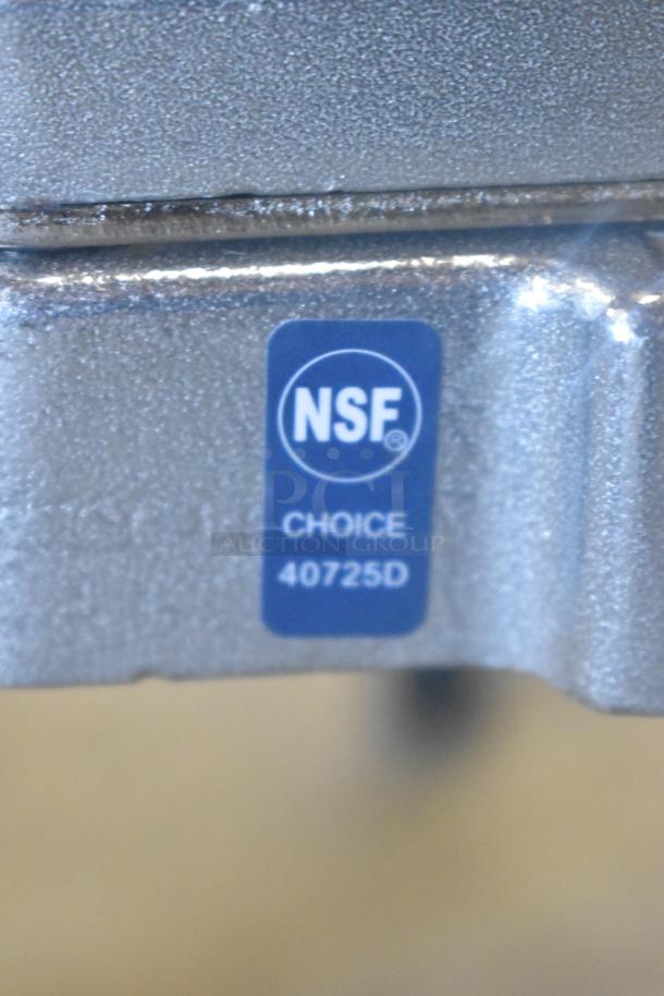 NSF-certified Choice 40725D vegetable dicer with 1/4" blade, brand new with minor scratches. Durable metal body.