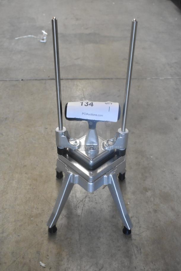 BRAND NEW Choice 407375D 3/8" vegetable dicer, scratch and dent condition, metal finish, includes handle and sturdy legs.