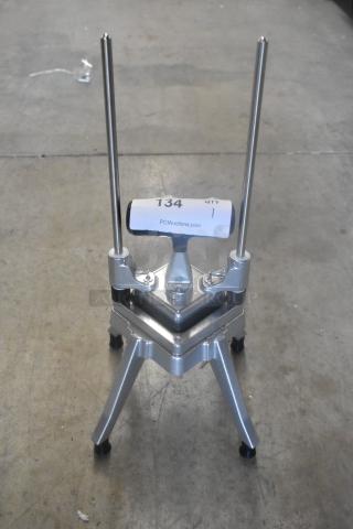 BRAND NEW Choice 407375D 3/8" vegetable dicer, scratch and dent condition, metal finish, includes handle and sturdy legs.
