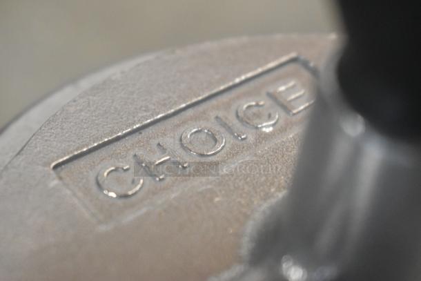 BRAND NEW SCRATCH AND DENT! Choice 4074WDG 4 Section Fruit/Vegetable Wedge Cutter, logo detail shown.