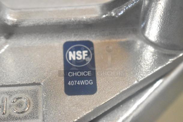 BRAND NEW Choice 4074WDG 4 Section Food Prep Wedge Cutter, NSF certified, visible scratch and dent on metal surface.