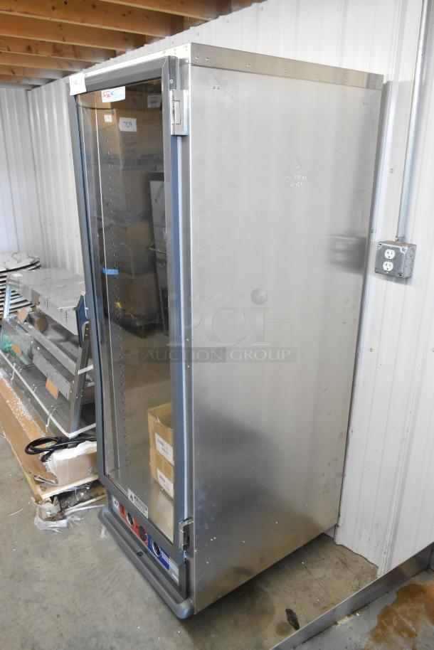 Brand new Metro C519-PFC-U non-insulated proofing cabinet on casters, 120V, 1 phase, with visible scratches and dents.