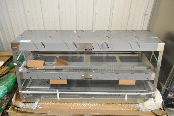 Brand new Hatco GRHD-4PD dual shelf merchandiser, stainless steel, 58 1/2", 120/208V, 1 phase, scratch and dent.