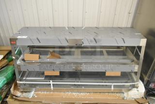 Brand new Hatco GRHD-4PD dual shelf merchandiser, stainless steel, 58 1/2", 120/208V, 1 phase, scratch and dent.