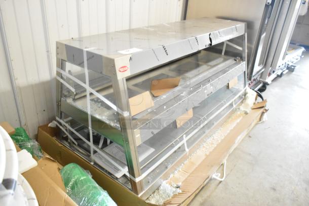 Hatco GRHD-4PD Dual Shelf Merchandiser, stainless steel, new scratch and dent condition, 58.5", 120/208V, 1 phase.