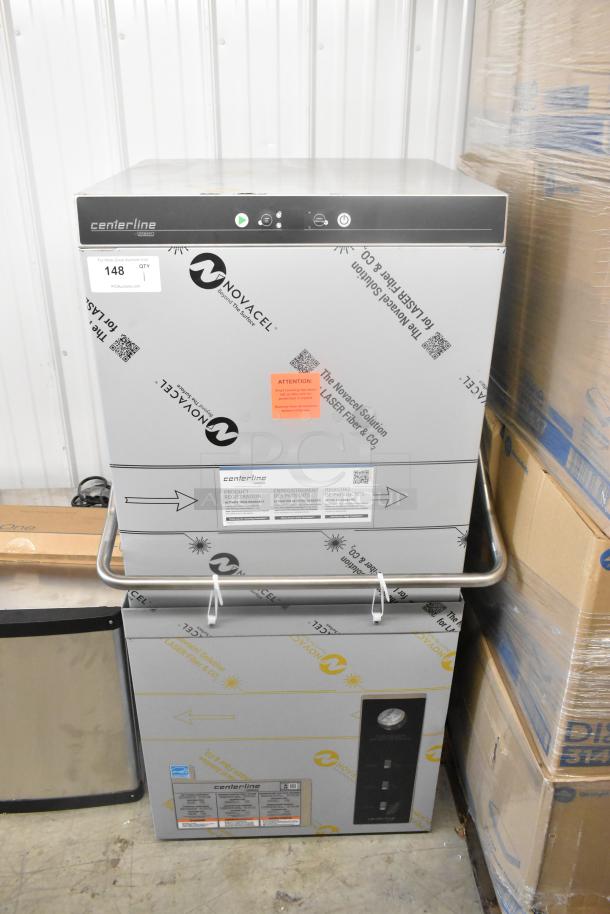 Brand new Hobart Centerline CDL electric dishwasher, 120V, 1-phase, scratch and dent model, labeled packaging.