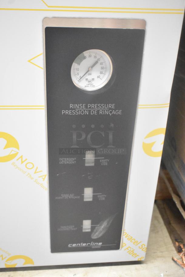 BRAND NEW Hobart Centerline CDL Dishwasher, electric, low temp, 120V, 1 phase, visible rinse pressure gauge, minor scratches.