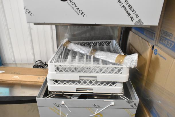 BRAND NEW SCRATCH AND DENT 2025 Hobart Centerline CDL dishwasher, 120V, 1 Phase, with racks and packaging visible.