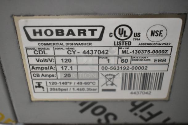 Brand new Hobart Centerline CDL dishwasher plate. Features 120V, 17.1A, 1-phase; UL and NSF listed, assembled in Italy.