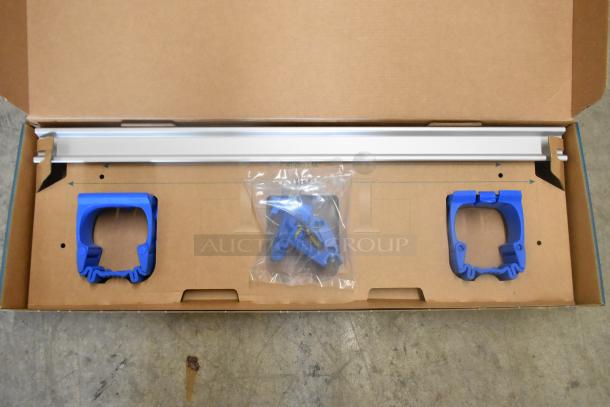 Brand new Toolflex Professional P-01 tool storage in box. Includes aluminum rail, blue tool holders, and hardware. Scratch and dent condition.