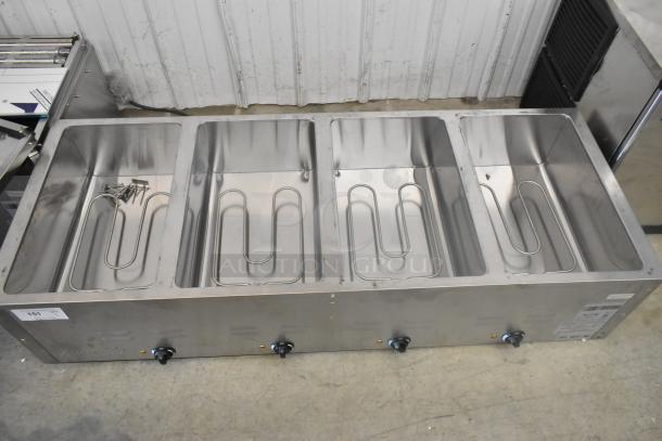 Brand new Avantco 177STE4SA stainless steel four pan electric steam table with undershelf. 2024 model, 120V, 1-phase.