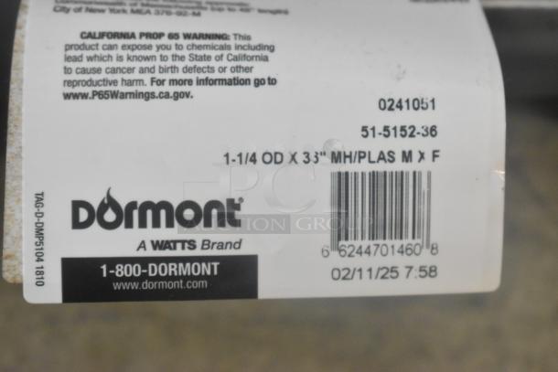 5 new Dormont Ultra Flow gas hoses, 1-1/4" OD x 33", with labels showing model 51-5152-36 and Prop 65 warning.