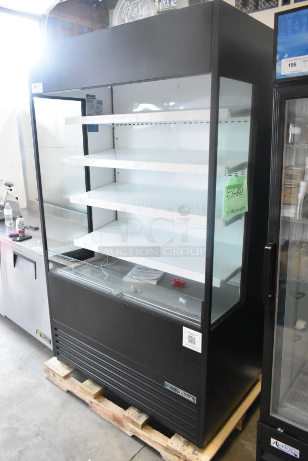 Brand new 2025 True TOAM-48GS-HC 48" refrigerated air curtain merchandiser, glass sides, 208-230V, 1 phase, scratch and dent.