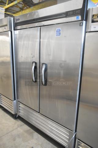 Kool Star KSR49-S stainless steel commercial 2-door reach-in cooler on casters, 115 volts, 1 phase, excellent condition.