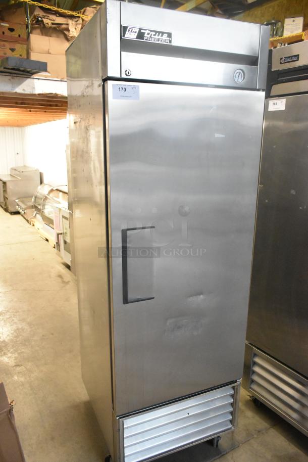 True T-23F stainless steel single door commercial freezer, on casters, 115 volts, 1 phase, model T-23F, used condition.