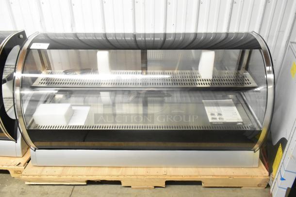 Brand new Vollrath RDE8160 60" refrigerated display cabinet with curved glass, 120V, 1 phase, scratch and dent condition.