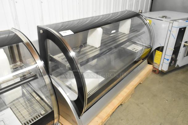BRAND NEW Vollrath RDE8160 60" Curved Glass Refrigerated Display Cabinet, 120V, 1 Phase, with minor scratches.