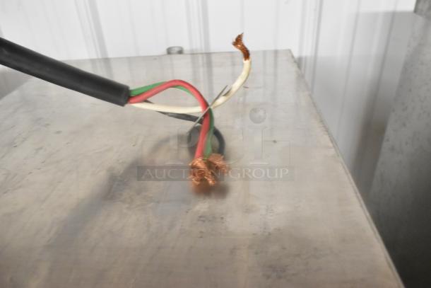 Vulcan VPX5 stainless steel steam cabinet wiring detail, showing exposed copper wires. 208V, 3 phase, commercial use.