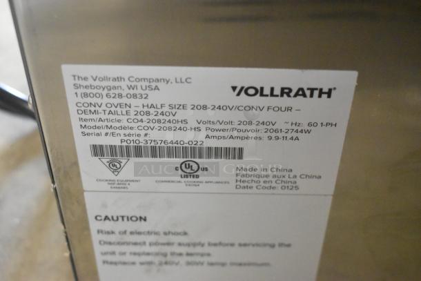 2025 Vollrath COV-208240-HS stainless steel convection oven label, 208-240V, 1 Phase, brand new, minor scratches.