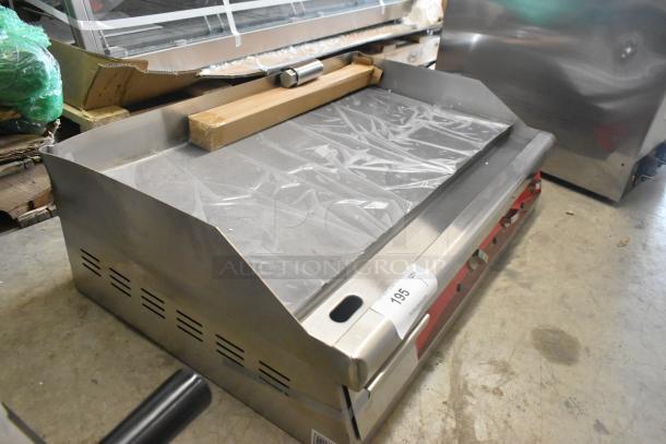 Brand new Avantco 177EG30N stainless steel electric griddle, 208/240V, 1 phase, with scratch and dent imperfections.