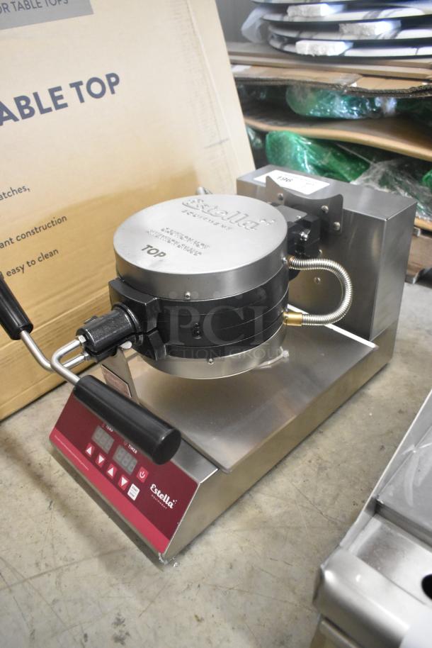 Brand new 2024 Estella 348WSMXS2A stainless steel stacked waffle maker. Scratch and dent condition, 120 volts, 1 phase.