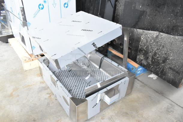 Brand new Hatco GRFHS-PT26 fry holding station with protective wrap, 29" stainless steel, scratch and dent condition.