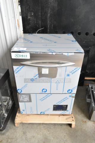 Brand new Noble WAREFORCE UH30-E dishwasher, stainless steel. Energy efficient, high temp, 208/230V, 1 phase. Scratch and dent condition.