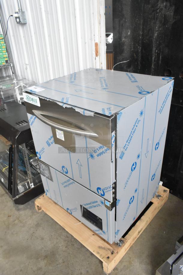 Brand new Noble WAREFORCE UH30-E stainless steel undercounter dishwasher, scratch and dent. Energy efficient, 208/230V, 1 Phase.