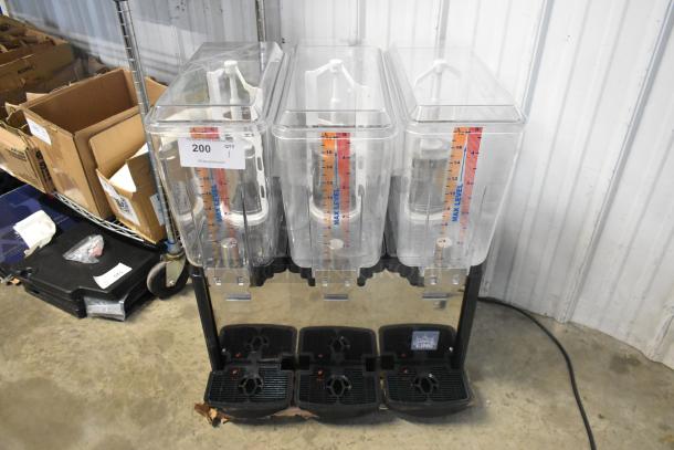BRAND NEW Carnival King JETCOF 360M triple 5-gallon bowl beverage dispenser, refrigerated, with scratch and dent label.