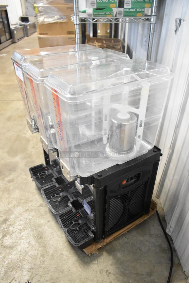 Brand new 2024 Carnival King JETCOF 360M Triple Bowl Beverage Dispenser, 5-gallon capacity, 120V, scratch and dent condition.