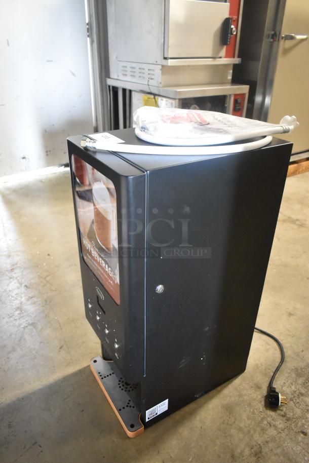 Brand new Avantco 177PBD3 cappuccino/hot chocolate machine with 3.7 lb hoppers, minor scratches and dents, 120V, 1 phase.