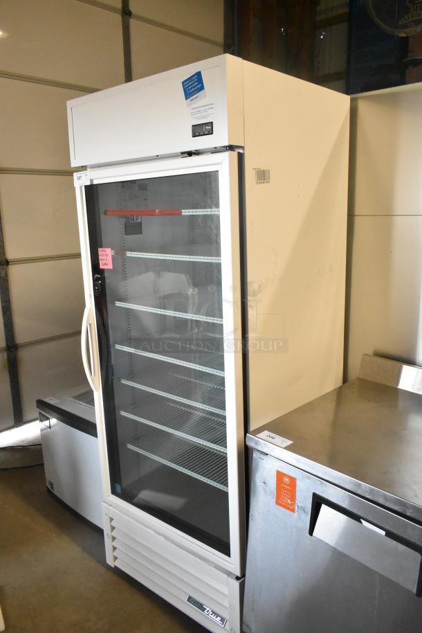 2021 True TSCI-600R-G-PH reach-in cooler merchandiser, single door, poly-coated racks, 115V, 1 phase, excellent condition.