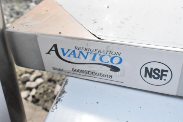 Avantco refrigeration model 600SSDOS6018, NSF certified label, visible wear, part of multi-item auction lot.