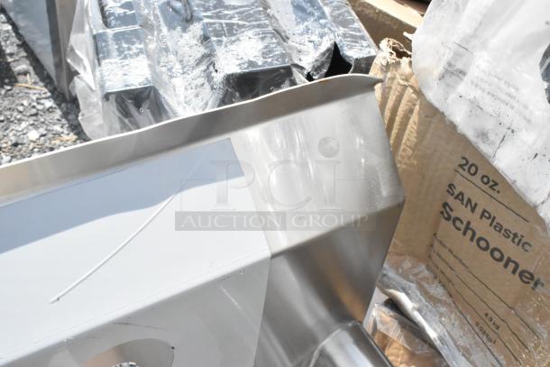 Regency 600S11818 stainless steel commercial sink, 23", scratch and dent, 16-gauge, galvanized legs, 18"x18"x14" bowl.