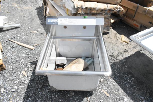 Brand new Steelton 522CS11818N 18-gauge stainless steel sink, 23.5" size, 18" x 18" x 12" bowl, scratch and dent condition.