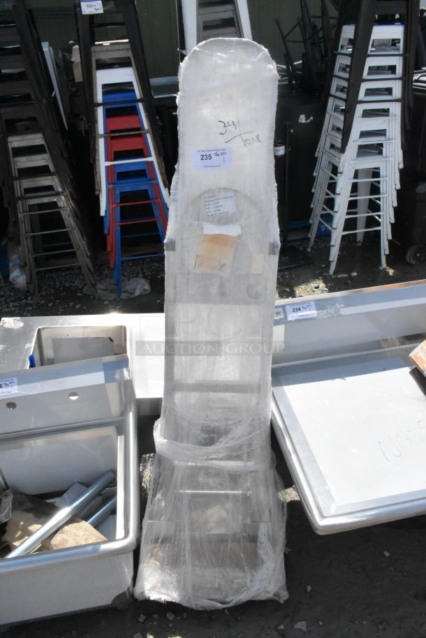 BRAND NEW Lavex 257SBHTS 550 lb. aluminum hand truck, straight back, 10" pneumatic wheels, stair climbers, packaging intact.