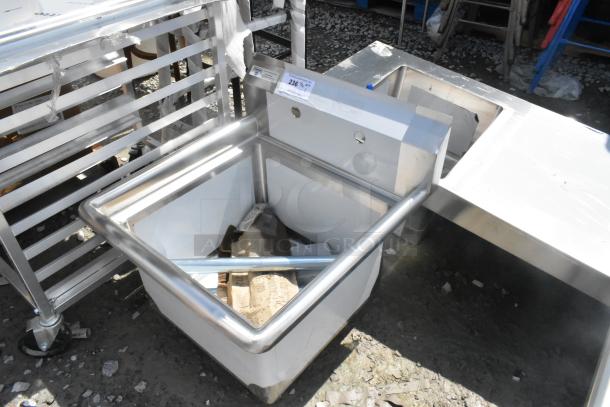 BRAND NEW Steelton 522CS11818N stainless steel commercial single bay sink, scratch and dent condition, tags visible.