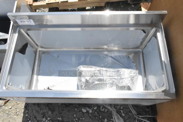 BRAND NEW Steelton 522UIB1836 18"x36" underbar ice bin, scratch and dent, with bottle holders, no legs, holds 119 lb.