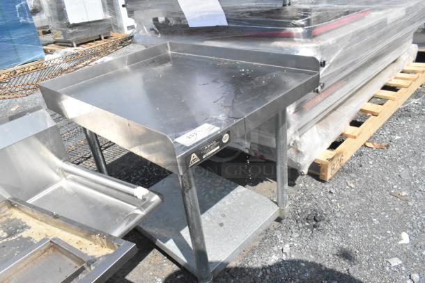 Stainless steel equipment stand with metal under shelf, Aero brand, NSF certified, slightly worn, includes label with item number 253.
