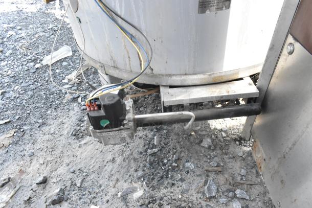 AO Smith BTR-120118 natural gas storage water heater, 120,000 BTU, metal exterior, used condition, visible wiring and piping.