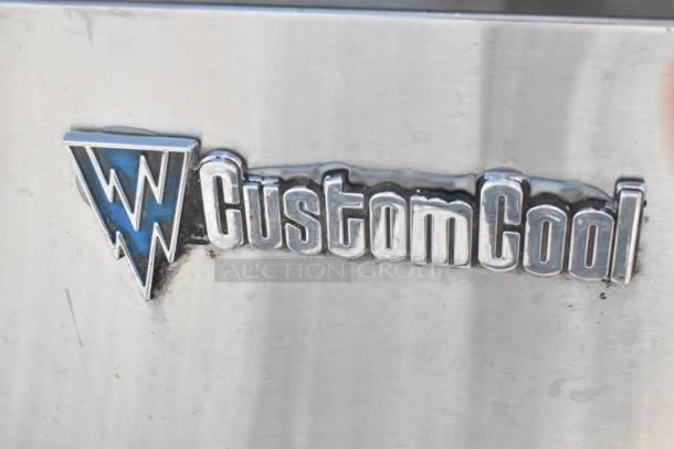 CustomCool stainless steel commercial sink, single bay, faucet and handles, visible brand logo, durable construction.