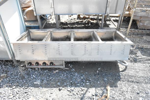 Vollrath 36406 stainless steel commercial 4 bay drop-in steam table, 100-120 volts, 1 phase, used condition.